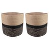 vidaXL Conjunto de Vasos de Planta 2 unid. Natural e Preto