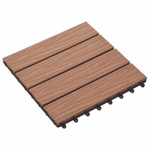 vidaXL Telha de Deck Design 3D 11 pcs Marrom Claro 30 x 30 cm WPC