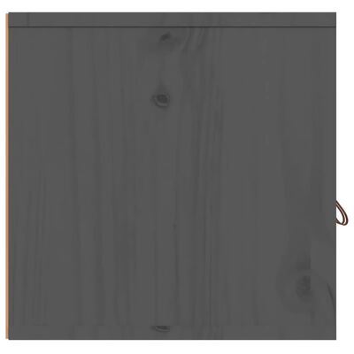 vidaXL Armário de parede 80x30x30 cm madeira de pinho maciça cinza