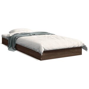 vidaXL Estrutura cama s/ colch&atilde;o derivados madeira carvalho castanho