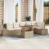 vidaXL Conjunto de Sofá de Jardim 7 pcs Bege Rattan Sintético