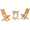 vidaXL Conjunto Bistro Dobr&aacute;vel 3 unid. Castanho
