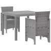 vidaXL Conjunto de Jantar para Jardim 3 pcs Cinzento-claro