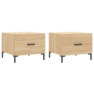 vidaXL Mesas de centro 2 pcs 50x50x40cm deriv. madeira carvalho sonoma