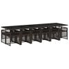 vidaXL 13 pcs conjunto jantar p/ jardim c/ almofad&otilde;es vime PE castanho