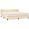 vidaXL Cama com molas/colch&atilde;o 200x200 cm tecido cor creme
