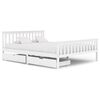 vidaXL Estrutura de cama com 2 gavetas 160x200 cm pinho maci&ccedil;o branco