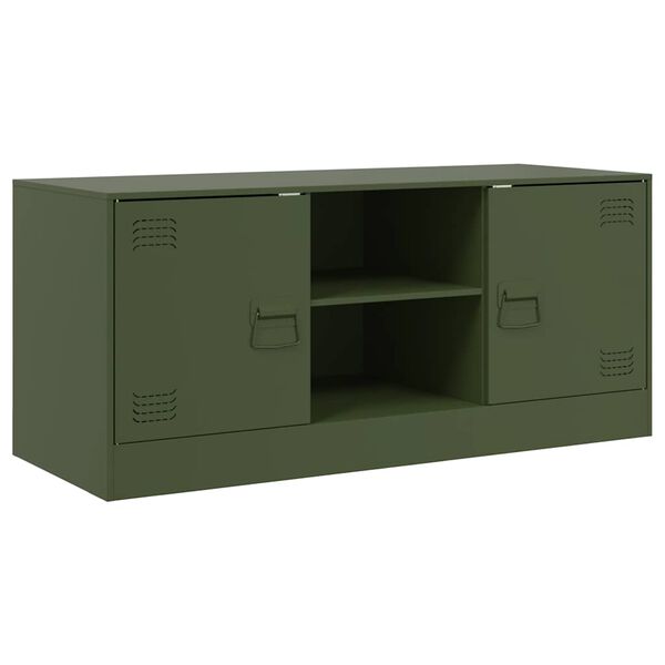 vidaXL M&oacute;vel de TV 99x39x44 a&ccedil;o verde azeitona