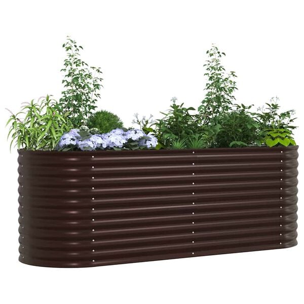 vidaXL Canteiro de jardim elevado Castanho 240 x 80 x 81 cm Aço