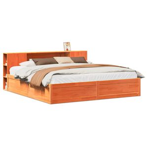 vidaXL Cama sem colch&atilde;o 200x200 cm pinho maci&ccedil;o castanho-mel