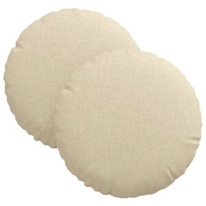 vidaXL Almofadas de Assento 2 pcs Creme Ø30 x 13 cm tecido