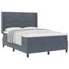 vidaXL Cama Box com cabeceira Cinzento escuro 160 x 200 cm Veludo