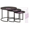 vidaXL Mesas de Caf&eacute; Empilh&aacute;veis 3 pcs Preto
