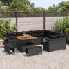 vidaXL Conjunto de Sof&aacute; de Jardim com almofada 13 pcs Preto vime PE
