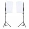 vidaXL Kit estúdio fotográfico c/ conj. de iluminação/fundo/refletor