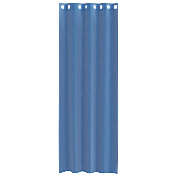 vidaXL Cortinas de voile com ilh&oacute;s 2 pcs azul real