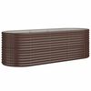 vidaXL Canteiro elevado jardim 224x80x68cm a&ccedil;o galvanizado castanho