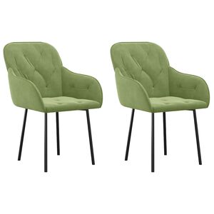vidaXL Cadeiras de jantar 2 pcs veludo verde-claro