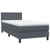 vidaXL Cama box spring c/ colch&atilde;o e LED 100x210 cm veludo cinzento-escuro