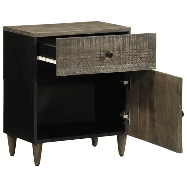 vidaXL Mesa de cabeceira cinzento claro 50x33x60 cm