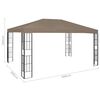 vidaXL Gazebo com cordões de luzes LED 4x3 m cinza-acastanhado