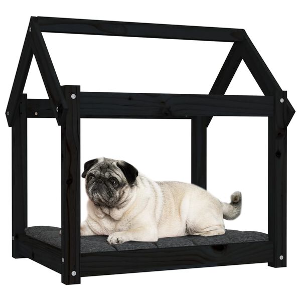 vidaXL Cama para c&atilde;es 71x55x70 cm madeira de pinho preto
