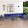 vidaXL 9 pcs conjunto lounge de jardim c/ almofad&otilde;es vime PE cinzento