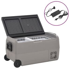 vidaXL Mala t&eacute;rmica c/ rodas e adaptador 36 L PP e PE preto/cinzento