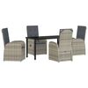 vidaXL Conjunto de Jantar para Jardim 5 unid. Cinzeto vime PE
