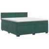 vidaXL Cama box spring com colch&atilde;o Verde-Escuro 160 x 200 cm Veludo