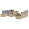 vidaXL Conjunto de Sof&aacute; de Jardim 11 unid. Bege vime PE