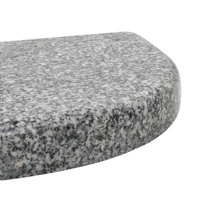 vidaXL Base de guarda-sol semicircular granito 10 kg cinzento