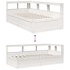 vidaXL Cama com estante sem colchão 75x190 cm pinho maciço branco