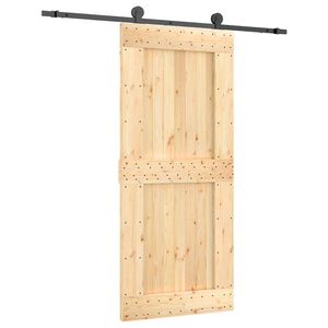 vidaXL Porta Deslizante Natural e Preto 90 x 210 cm