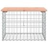vidaXL Banco jardim design gabião 63x44x42 cm madeira douglas maciça