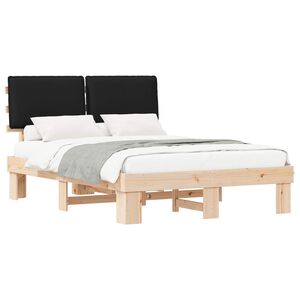 vidaXL Estrutura de Cama com Cabeceira Estofada Preto 160 x 200 cm
