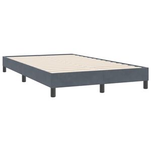 vidaXL Estrutura de cama sem colch&atilde;o 120x220 cm Veludo cinza escuro