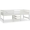 vidaXL Cama m&eacute;dia-alta 90x200 cm madeira de pinho maci&ccedil;a branco