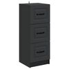 vidaXL Gabinete de Gavetas Preto 33 x 34,5 x 87 cm