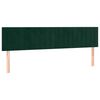 vidaXL Cabeceira de cama 2 pcs veludo 80x5x78/88 cm verde-escuro