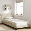 vidaXL Estrutura de cama com cabeceira Dover tecido 80x200 cm creme