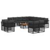 vidaXL Conjunto de Sof&aacute;s para Exterior 14 unid. Preto e Cinza Escuro