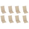 vidaXL Cadeiras de jardim reclin&aacute;veis c/ almofad&otilde;es 8 pcs teca maci&ccedil;a