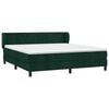 vidaXL Cama com molas/colch&atilde;o 160x200 cm veludo verde-escuro