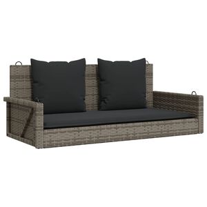 vidaXL Banco baloi&ccedil;o com almofad&otilde;es 119x56x48 cm vime PE cinzento