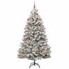 vidaXL &Aacute;rvore de Natal Artificial Verde e Branco 210 cm PVC e Metal
