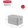 Curver Conj. caixas de arruma&ccedil;&atilde;o Beton c/ tampa 3 pcs S cinzento-claro