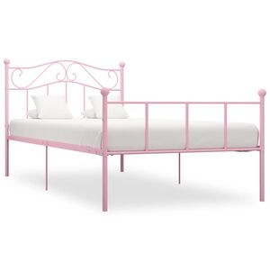 vidaXL Estrutura de cama 90x200 cm metal rosa