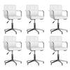vidaXL Cadeiras de jantar girat&oacute;rias 6 pcs couro artificial branco