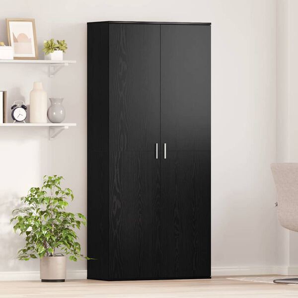 vidaXL Highboard Carvalho preto 80 x 35 x 180 cm Madeira processada